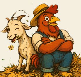 Le coq et la chèvre de La Ferme Rétro